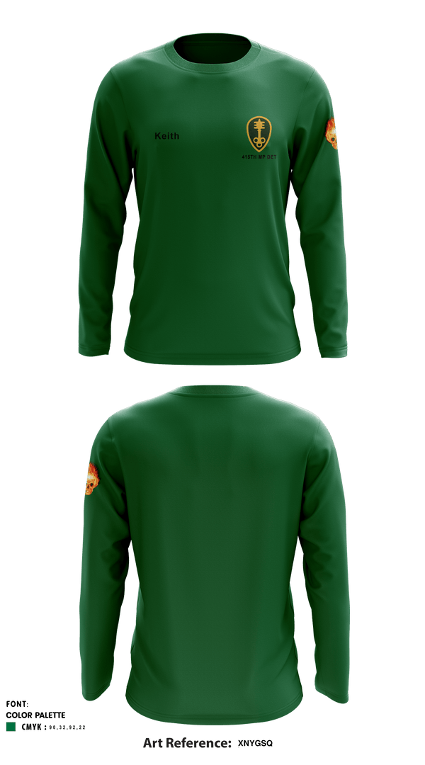 415th MP DET 84570545 Long Sleeve Performance Shirt - 1