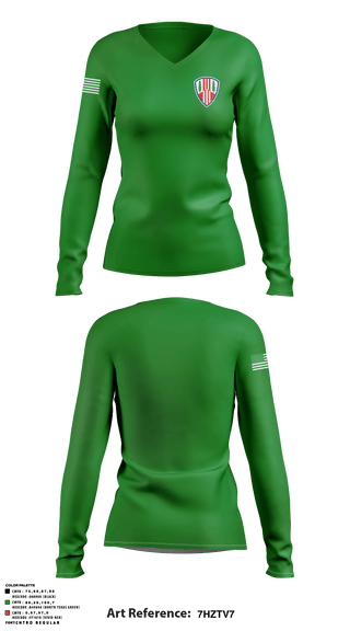 104th MP BN HHD 71367291 Women's Long Sleeve V-neck Shirt - 2