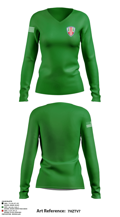 104th MP BN HHD 71367291 Women's Long Sleeve V-neck Shirt - 2