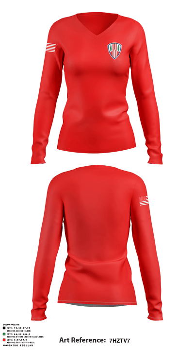 104th MP BN HHD 71367291 Women's Long Sleeve V-neck Shirt - 3