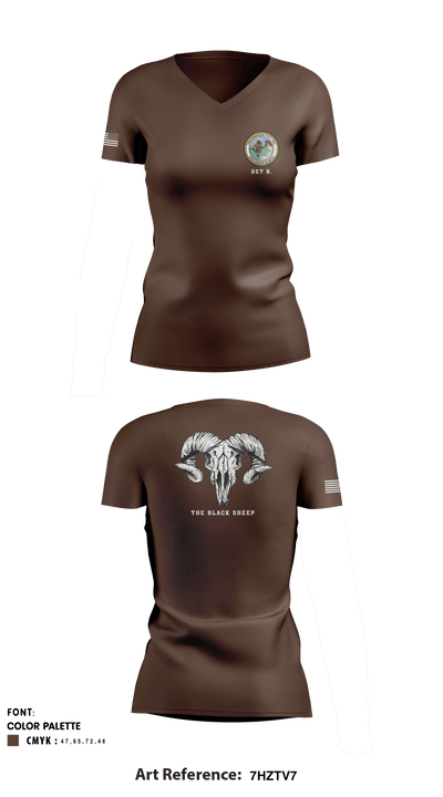 Beachmaster Unit Two 44478017 Women's Short Sleeve V-neck Shirt - 2