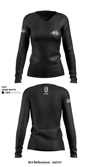 789th EOD 33174238 Women's Long Sleeve V-neck Shirt - 4
