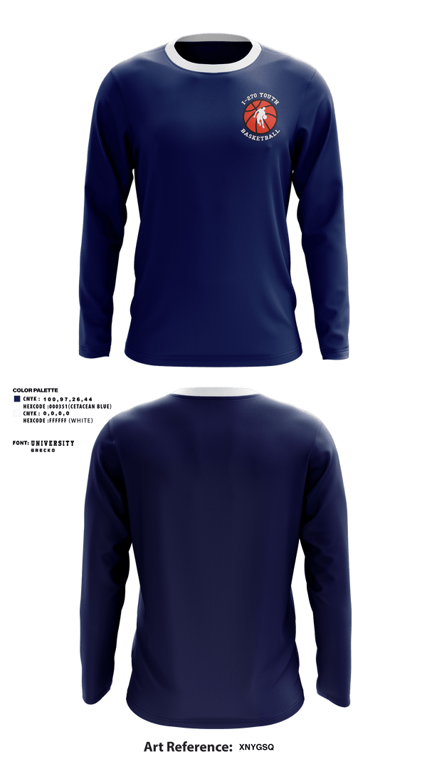 I - 270 Youth Basketball 83682893 Long Sleeve Performance Shirt - 1
