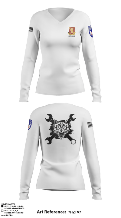 B Co., 25th BSB, 1st BDE, 11th ADV 49846330 Women's Long Sleeve V-neck Shirt - 5