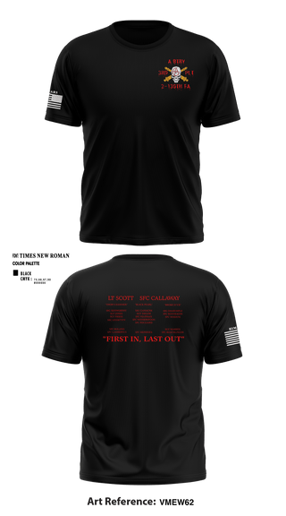 3RD PLT A BTRY 2-130TH FA 81663306 Short Sleeve Performance Shirt - 6