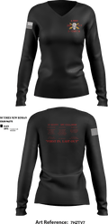 3RD PLT A BTRY 2-130TH FA 81663306 Women's Long Sleeve V-neck Shirt - 7