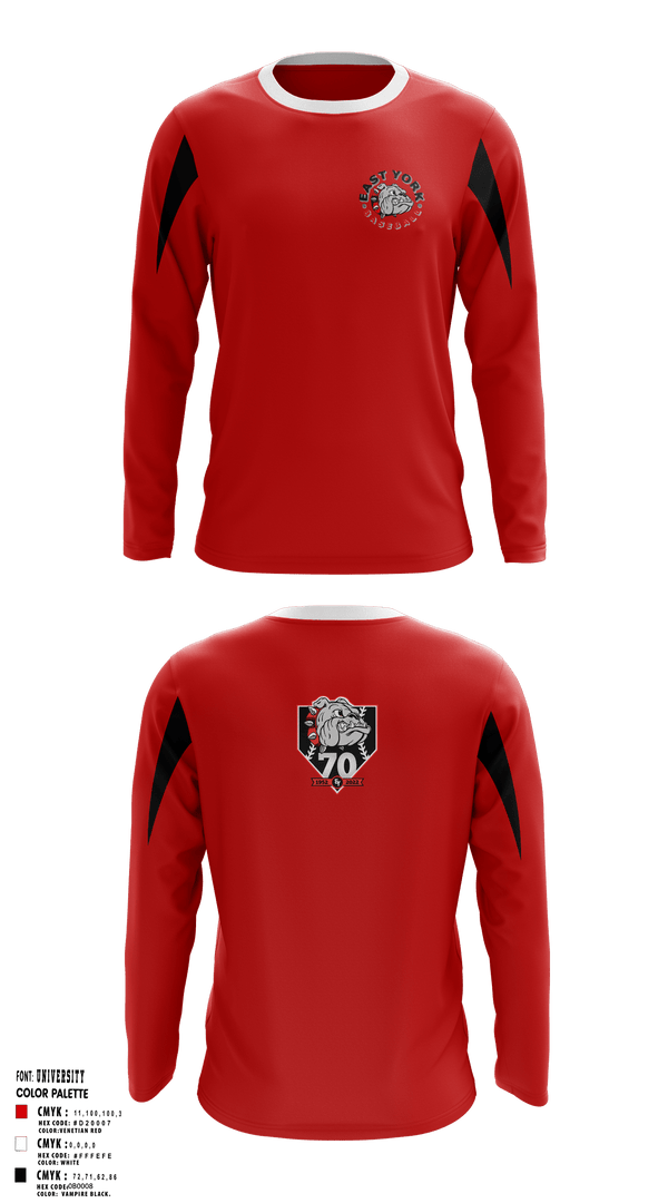 East York Baseball Association 9018533 Long Sleeve Performance Shirt - 1