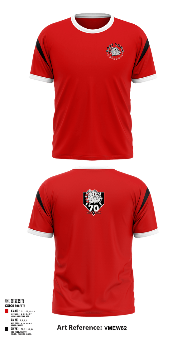 East York Baseball Association 9018533 Short Sleeve Performance Shirt - 1