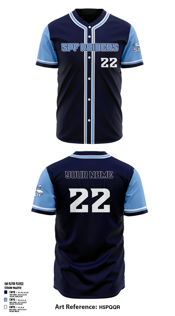 SPF Raiders Full Button Baseball Jersey - 1