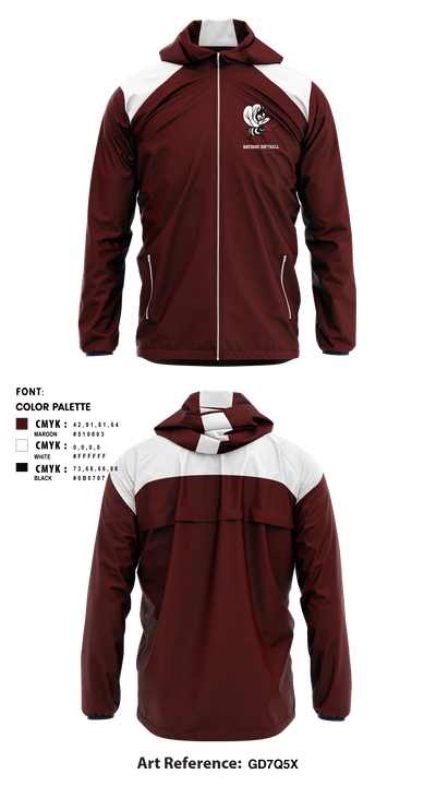 Bayonne High School Softball 64387512 Windbreaker - 1