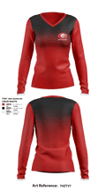 GHS Swimming 23738649 Women's Long Sleeve V-neck Shirt - 2