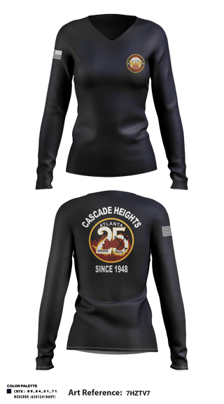 AFRD Company 25 95984984 Women's Long Sleeve V-neck Shirt - 3