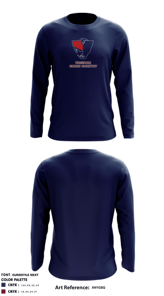 Freedom High School Cross Country 79620244 Long Sleeve Performance Shirt - 6