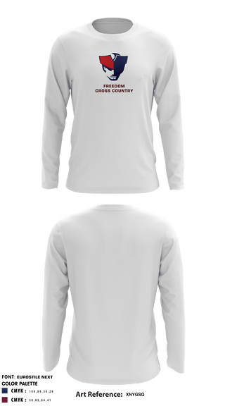 Freedom High School Cross Country 79620244 Long Sleeve Performance Shirt - 4