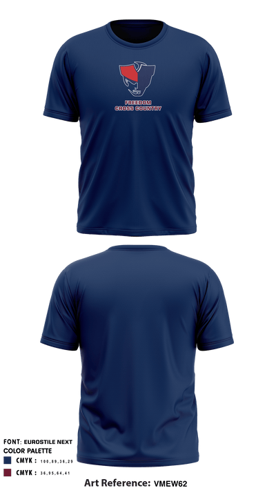 Freedom High School Cross Country 79620244 Short Sleeve Performance Shirt - 6