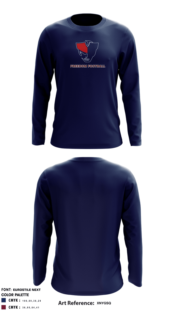 Freedom High School Football 72021125 Long Sleeve Performance Shirt - 5