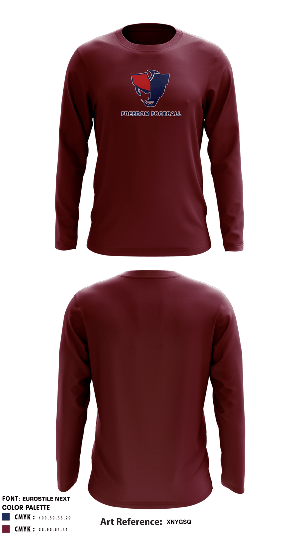 Freedom High School Football 72021125 Long Sleeve Performance Shirt - 4