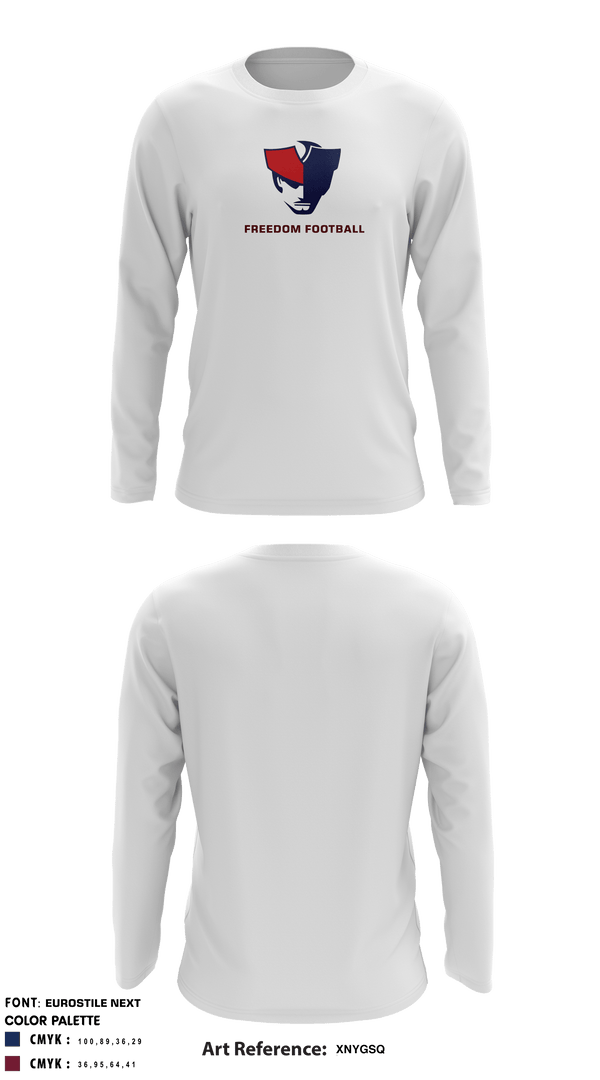 Freedom High School Football 72021125 Long Sleeve Performance Shirt - 3