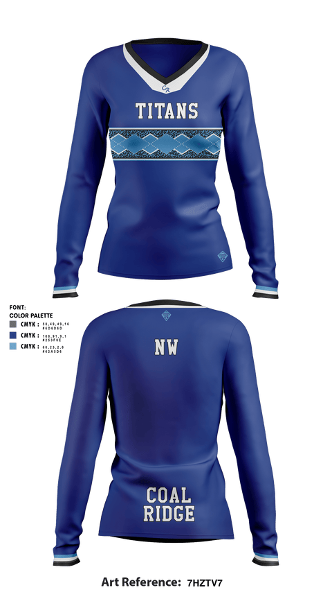 Coal Ridge HS 64723735 Women's Long Sleeve V-neck Shirt - 2