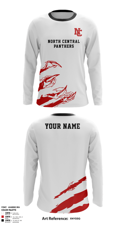 North Central Panthers Volleyball 84585356 Long Sleeve Performance Shirt - 4
