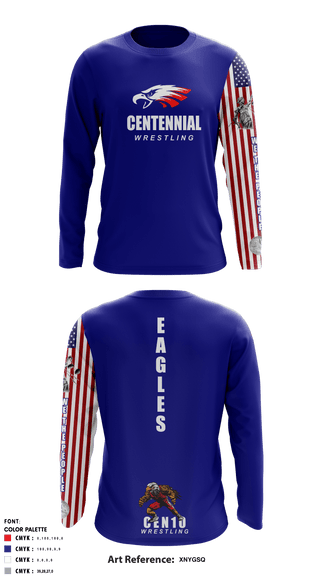 St Lucie west centennial wrestling 81384021 Long Sleeve Performance Shirt - 16