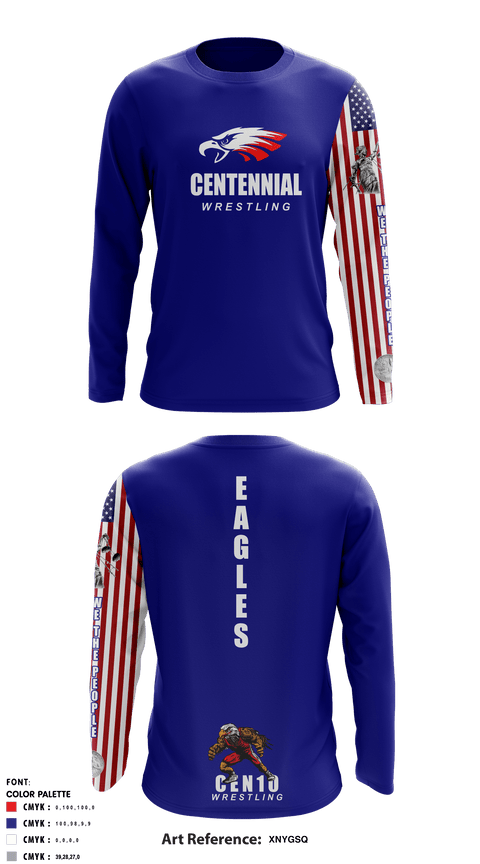 St Lucie west centennial wrestling 81384021 Long Sleeve Performance Shirt - 16