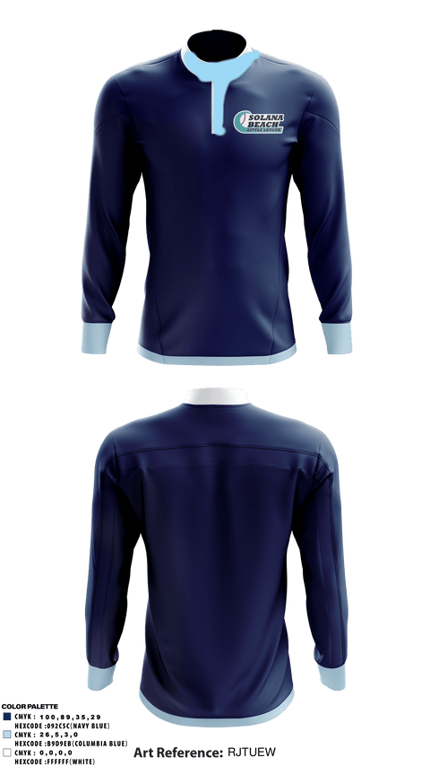 Solana Beach Little League 47564612 Quarter Zip Jacket - 2