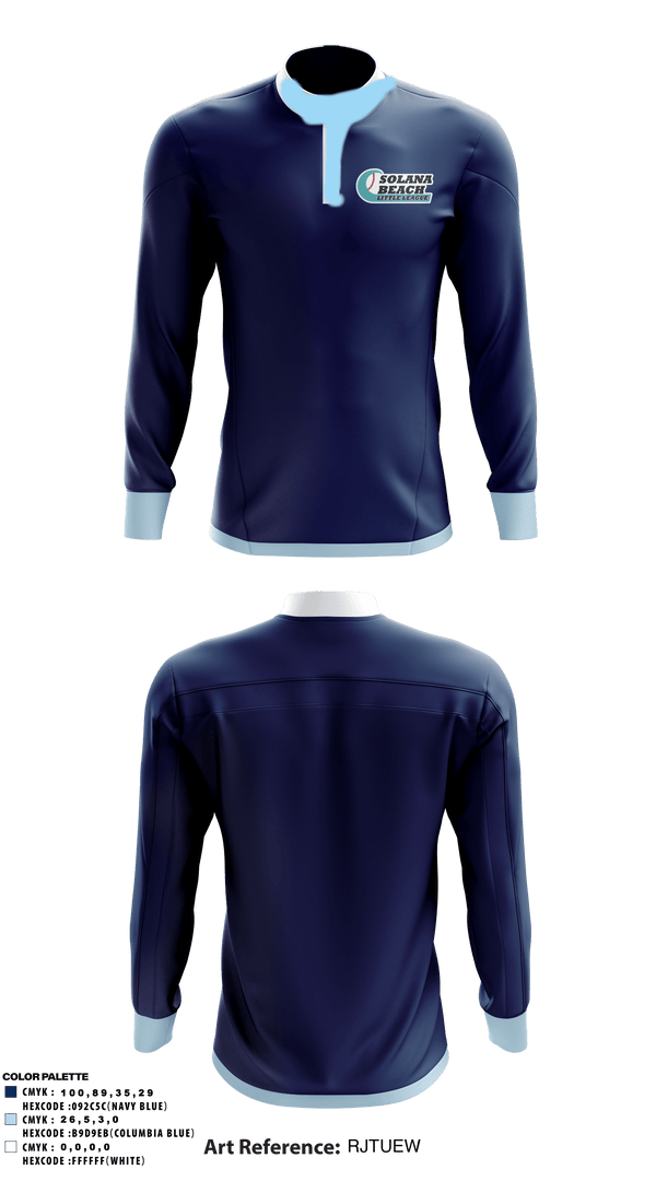 Solana Beach Little League 47564612 Quarter Zip Jacket - 2