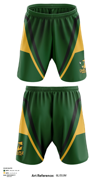 Carlisle High School Wrestling 92505474 Fight Shorts - 1