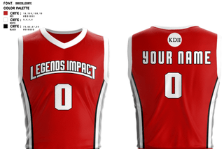 Legends Impact 35064941 Women's Reversible Basketball Jersey (Red/White) - 1