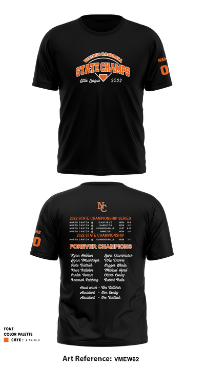 North Canton Little League Champs 91628380 Short Sleeve Performance Shirt - 9