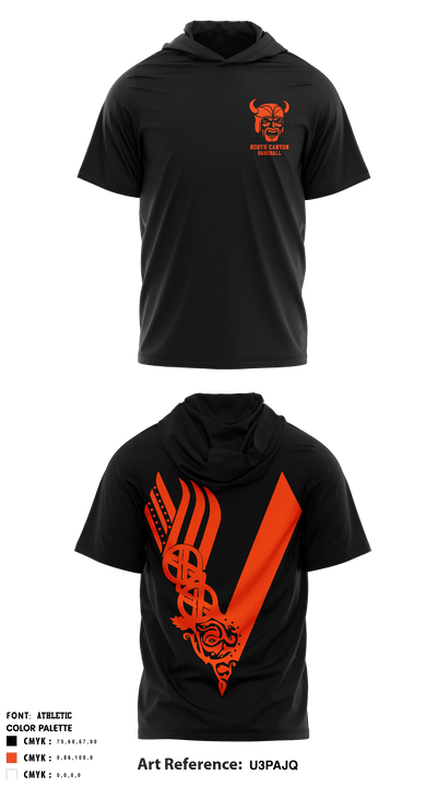 North canton Hoover Vikings baseball 77649881 Short Sleeve Hoodie - 6