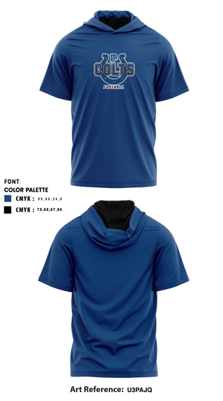 Mara Colts 58187834 Short Sleeve Performance Shirt with hood - 1