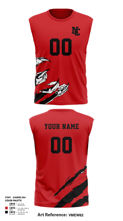 North Central Panthers Volleyball 84585356 Sleeveless Performance Shirt - 3
