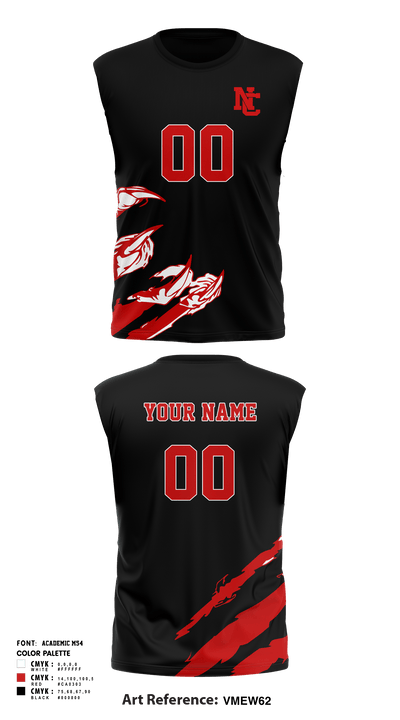 North Central Panthers Volleyball 84585356 Sleeveless Performance Shirt - 4