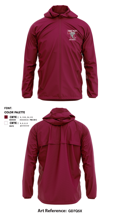 Camden County Technical High School-Pennsauken Campus Softball 60247882 Windbreaker - 3