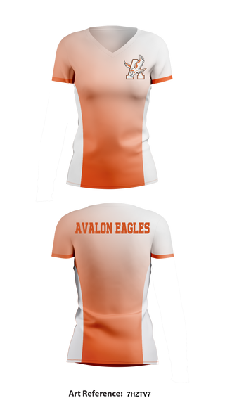 Avalon Eagles 78007918 Women's Short Sleeve V-neck Shirt - 3