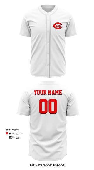 Chesapeake Reds 39590846 Full Button Baseball Jersey - 3