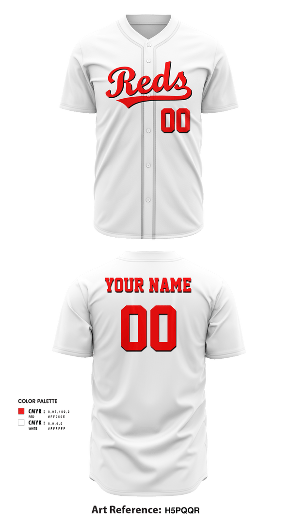 Chesapeake Reds 39590846 Full Button Baseball Jersey - 4