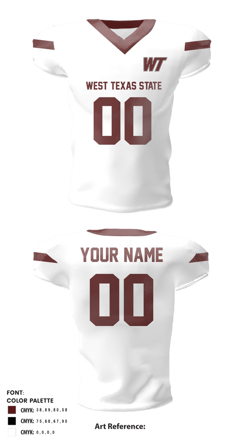 West Texas A&M Buffaloes 79019549 Football Jersey - 3