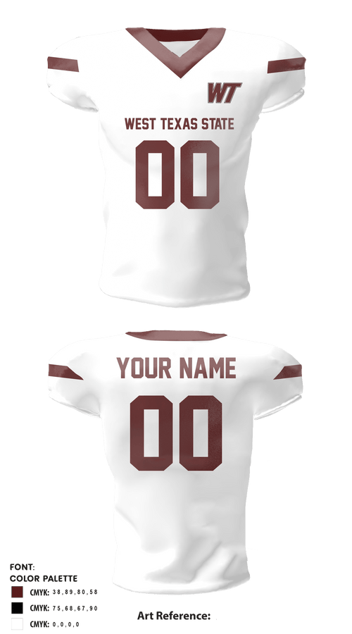 West Texas A&M Buffaloes 79019549 Football Jersey - 3