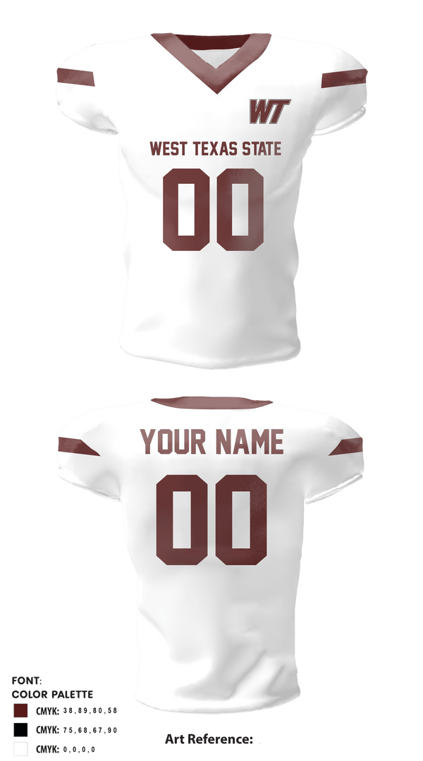 West Texas A&M Buffaloes 79019549 Football Jersey - 3