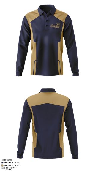 Cockeysville Eagles Football 91755651 Long Sleeve Performance Polo - 1