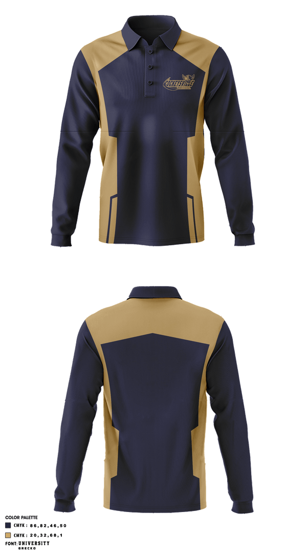 Cockeysville Eagles Football 91755651 Long Sleeve Performance Polo - 1
