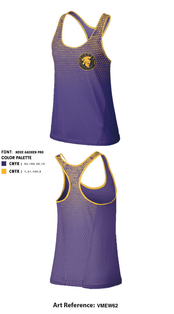 Pieper High School Cross Country 70107216 Racer Tank Top - 1