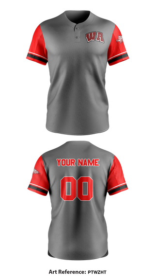 West Allegheny 18212753 Two Button Baseball Jersey - 2