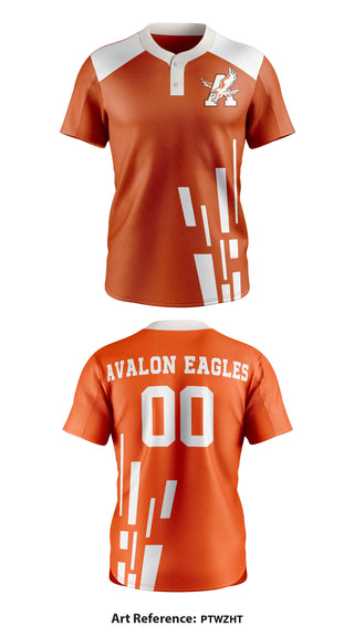 Avalon Eagles 78007918 Two Button Softball Jersey - 3