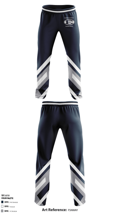 Elbert County High School Basketball 7495587 Sweatpants - 1