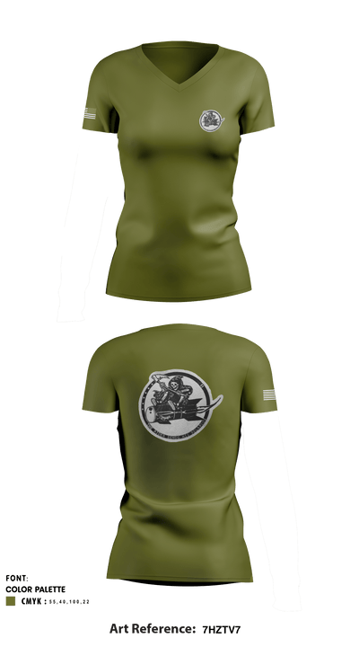 160th 37802004 Women's Short Sleeve V-neck Shirt - 2