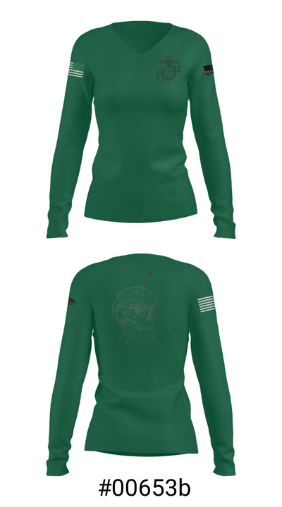 MCAS Yuma Brig 30279890 Women's Long Sleeve V-neck Shirt - 37